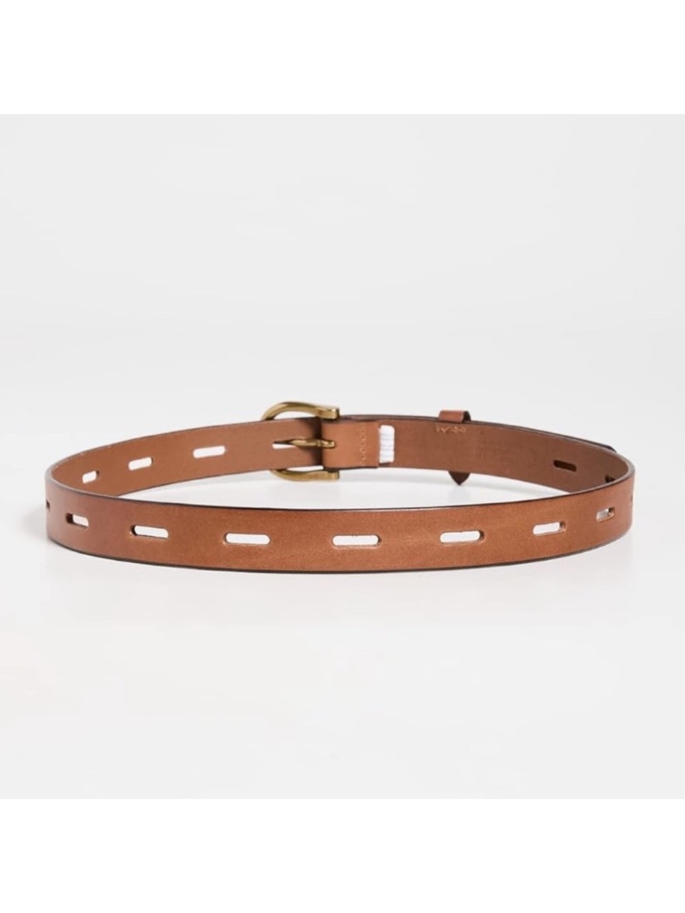 Madewell Chestnut Leather Belt with Brass Buckle - Picture 4 of 10